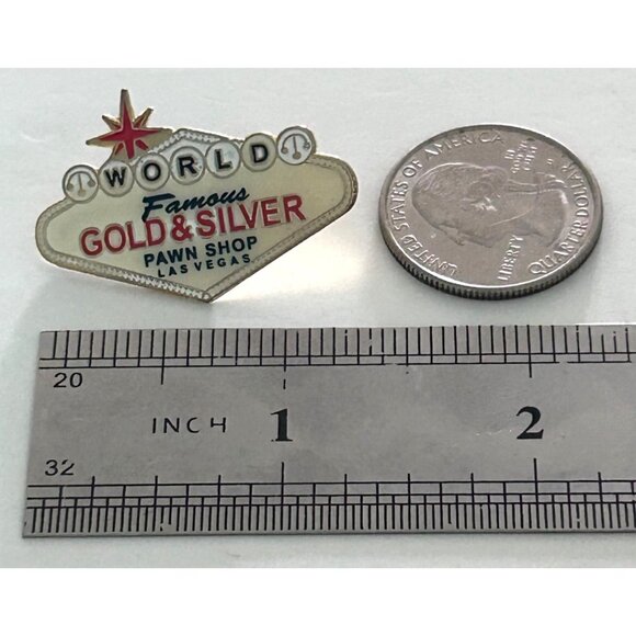 World Famous Gold & Silver Pawn Shop Las Vegas Souvenir Enamel Lapel Pin - Picture 2 of 3
